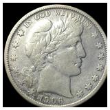 1906-S Silver Barber Half Dollar LIGHTLY  CIRCULA