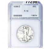 1398-D Walking Liberty Half Dollar NNC F15