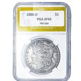 1888-O Morgan Silver Dollar PGA XF45 Hot Lips