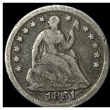 1851-O Silver Seated Liberty Half Dime  LIGHTLY C