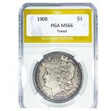 1900 Morgan Silver Dollar PGA MS66 Toned