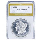 1883 Morgan Silver Dollar PGA MS64 PL
