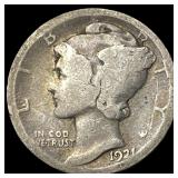 1921 Silver Mercury Dime NICELY CIRCULATED