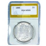 1888 Morgan Silver Dollar PGA MS66