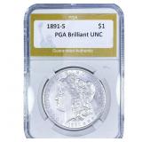 1891-S Morgan Silver Dollar PGA Brilliant UNC