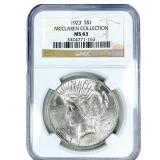 1923 Silver Peace Dollar NGC MS63