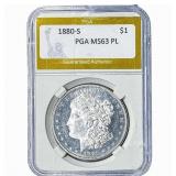 1880-S Morgan Silver Dollar PGA MS63 PL