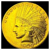 1909 Indian Head Eagle $10 Gold Coin CLOSELY  UNC