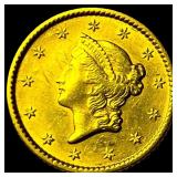 1853 Gold $1 Liberty Head Type 1 CHOICE AU