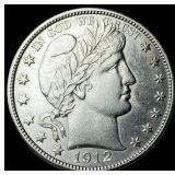 1912-D Silver Barber Half Dollar CLOSELY  UNCIRCU