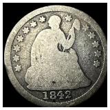 1842 Seated Liberty Half Dime NICELY  CIRCULATED
