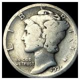 1921 Silver Mercury Dime LIGHTLY CIRCULATED