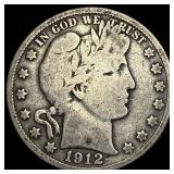 1912-D Silver Barber Half Dollar LIGHTLY CIRCULATE