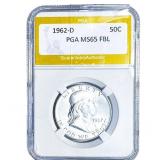 1962-D Franklin Half Dollar PGA MS65 FBL