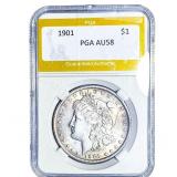 1901 Morgan Silver Dollar PGA AU58