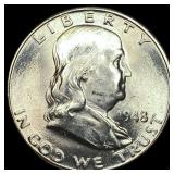 1948-D Silver Half Dollar Franklin CHOICE BU