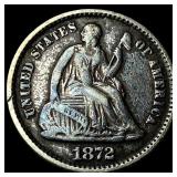 1872 Silver Half Dime NEARLY UNCIRCULATED