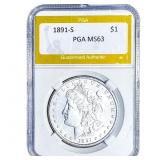 1891-S Morgan Silver Dollar PGA MS63