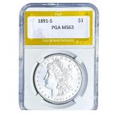 1891-S Morgan Silver Dollar PGA MS63