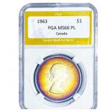 1963 Canada Silver Eagle PGA MS66 PL