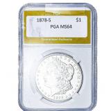 1878-S Morgan Silver Dollar PGA MS64