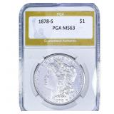 1878-S Morgan Silver Dollar PGA MS63