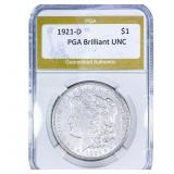 1921-D Morgan Silver Dollar PGA Brilliant UNC