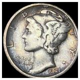 1921-D Silver Mercury Dime LIGHTLY CIRCULATED