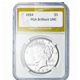 1934 Silver Peace Dollar PGA Brilliant UNC