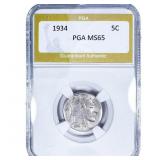 1934 Buffalo Nickel PGA MS65