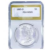 1885-O Morgan Silver Dollar PGA MS65