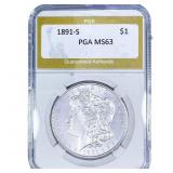1891-S Morgan Silver Dollar PGA MS63