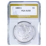 1884-S Morgan Silver Dollar PGA AU58