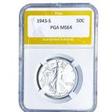 1943-S Walking Liberty Half Dollar PGA MS64