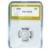 1859 Seated Liberty Dime PGA AU58