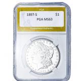 1897-S Morgan Silver Dollar PGA MS63