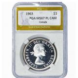 1963 Canada Silver Dollar PGA MS67 PL CAMEO