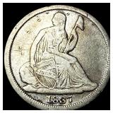 1837 Seated Liberty Half Dime No Stars HIGH  GRAD