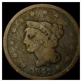 1842 Braided Hair Large Cent NICELY  CIRCULATED