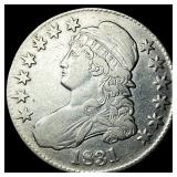 1831 Capped Bust Half Dollar ABOUT  UNCIRCULATED