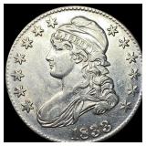 1833 Silver Capped Bust Half Dollar CLOSELY  UNCI