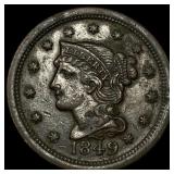 1849 Braided Hair Large Cent NEARLY UNCIRCULATED
