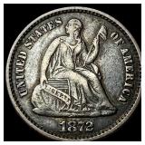 1872 Seated Liberty Half Dime NEARLY UNCIRCULATED