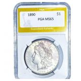 1890 Morgan Silver Dollar PGA MS65