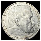 1936F Germany Silver 5 Reichsmark