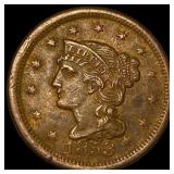 1853 Braided Hair Large Cent CLOSELY  UNCIRCULATE