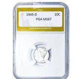 1945-D Mercury Silver Dime PGA MS67