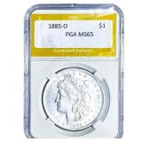 1885-O Morgan Silver Dollar PGA MS65