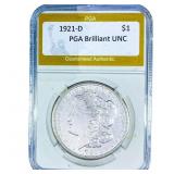 1921-D Morgan Silver Dollar PGA Brilliant UNC