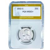 1932-S Washington Silver Quarter PGA MS63+
